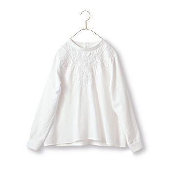 Sunny clouds | 刺しゅう コットン ブラウス レディース