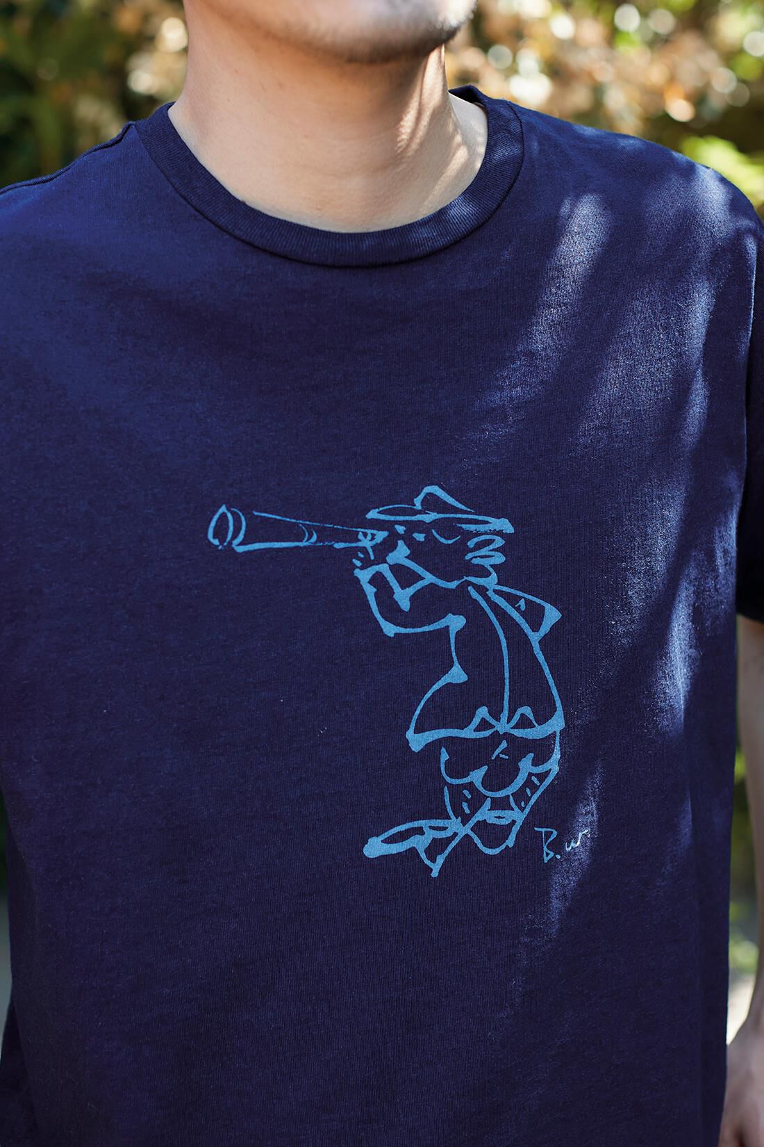 Sunny clouds|サニークラウズ feat.しん窯 青花 望遠鏡異人さんＴシャツ〈メンズ〉