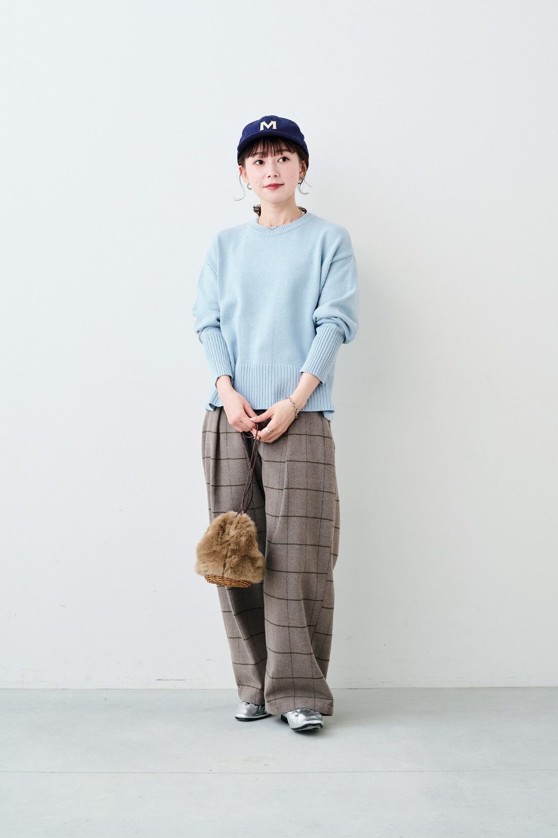 Sunny clouds|サニークラウズ ブランケットで作ったチェックパンツ〈レディース〉