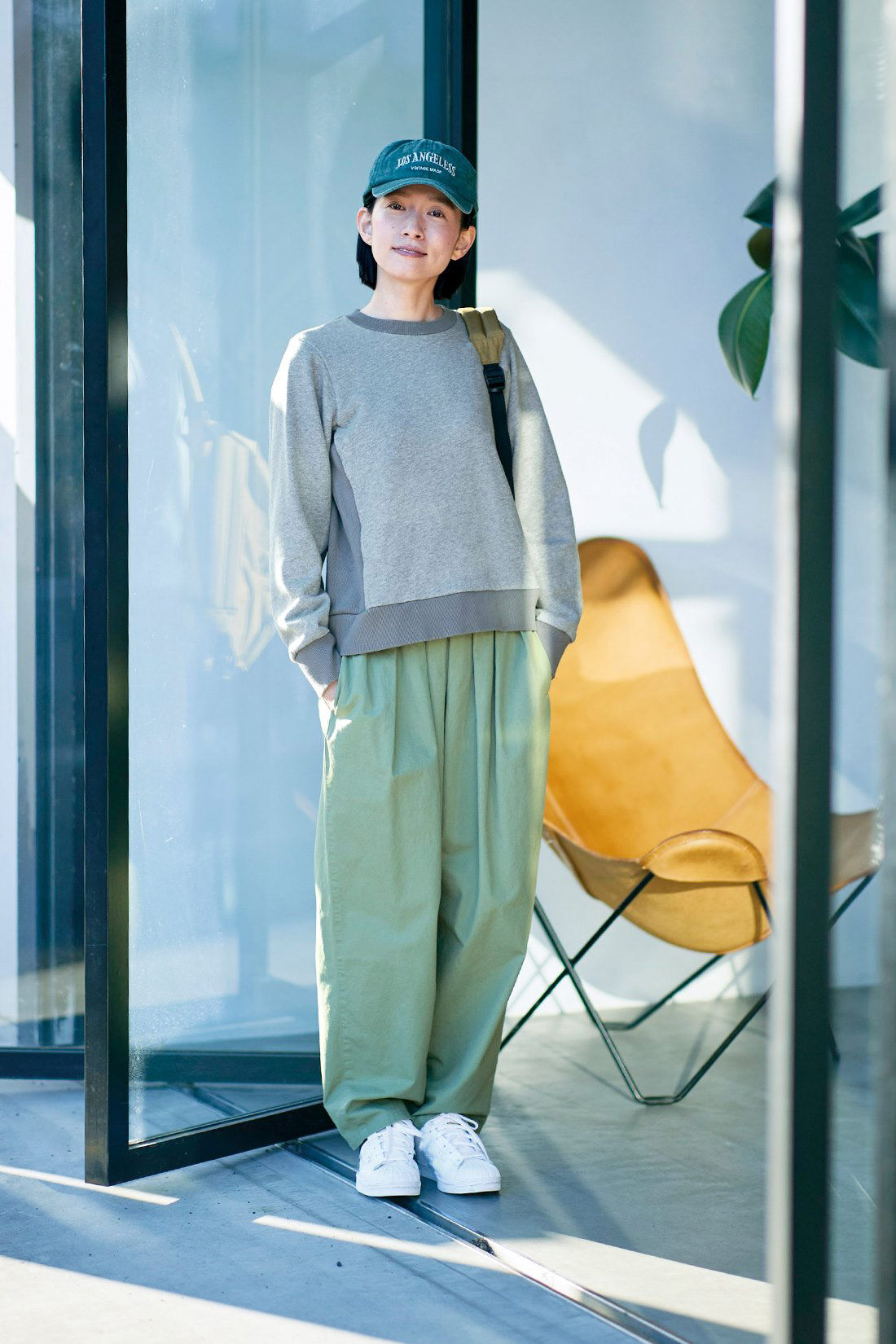 Sunny clouds|サニークラウズ 杢とソリッドのバイカラートレーナー〈レディース〉グレー