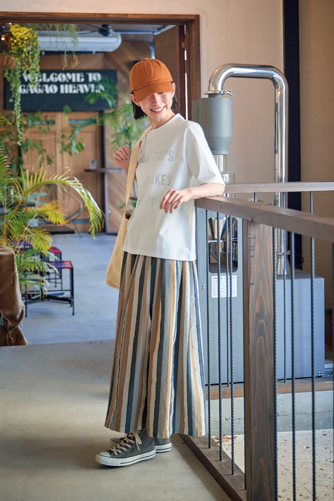 Sunny clouds|サニークラウズ　耳ありストライプスカート〈レディース〉|身長162cm/トップスMサイズ/ボトムスMサイズ