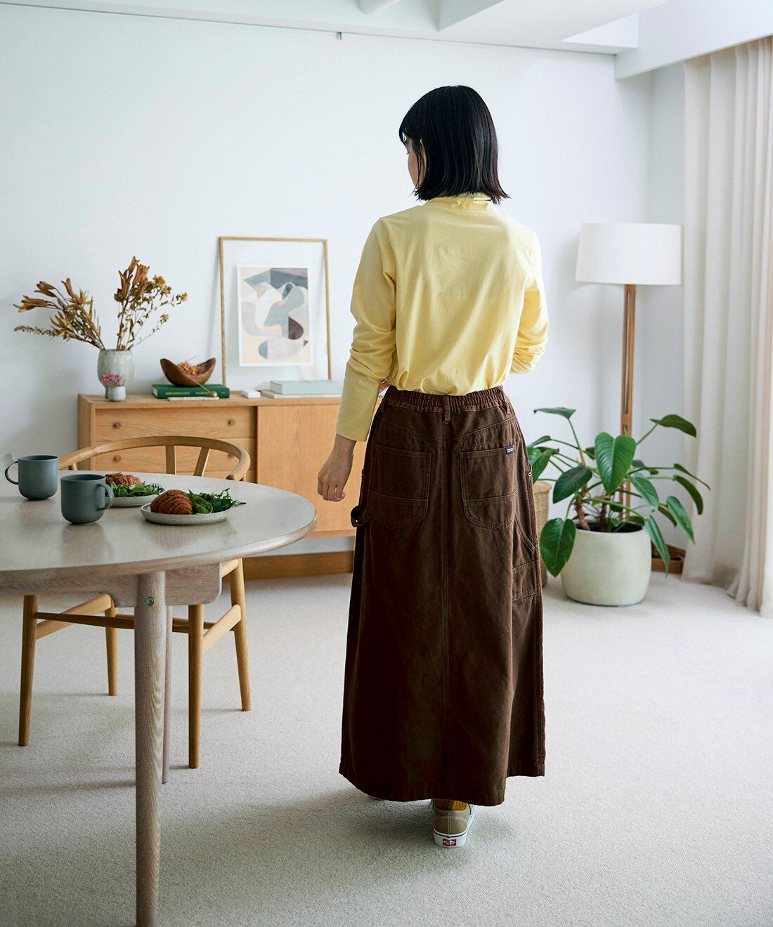 Sunny clouds|サニークラウズ　キャンバス天スカート〈レディース〉茶