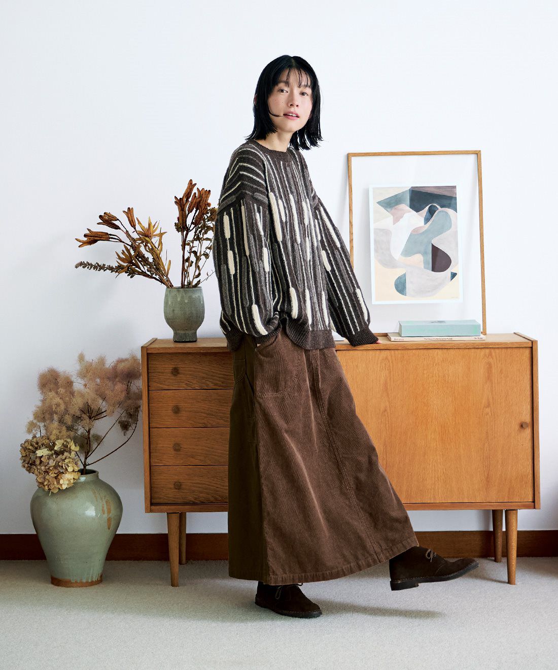 Sunny clouds|サニークラウズ　キャンバス天スカート〈レディース〉茶