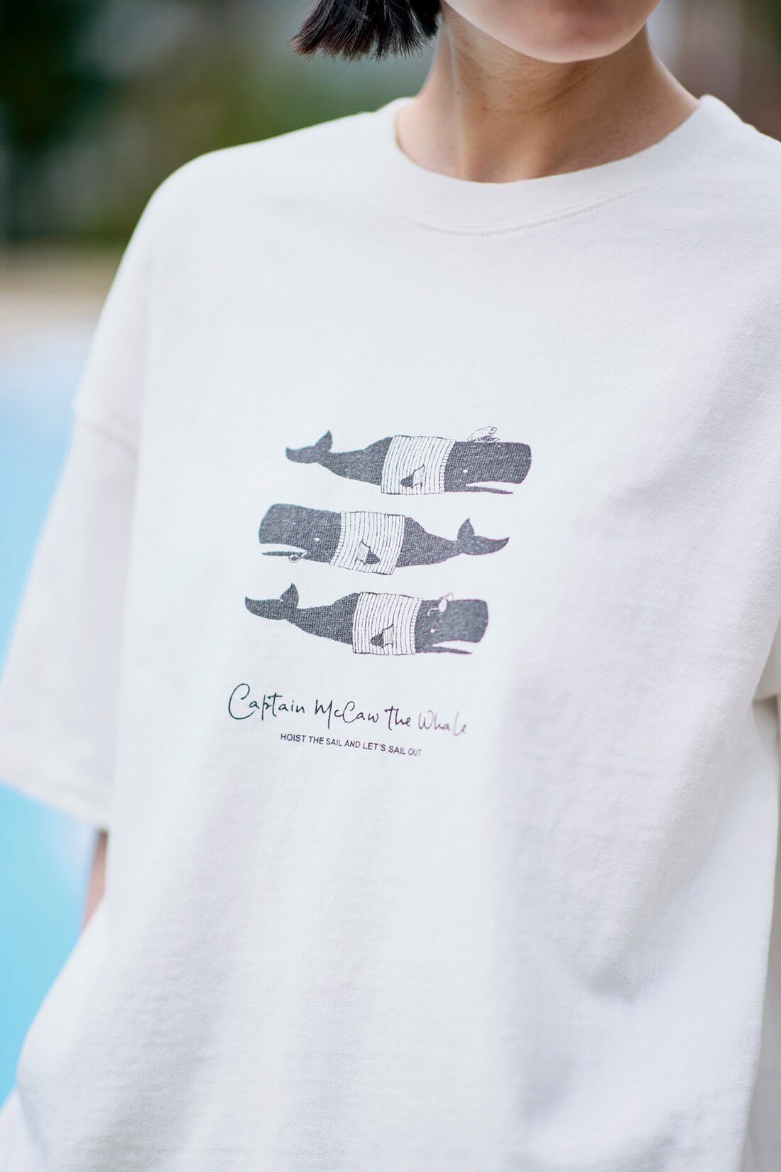Sunny clouds|サニークラウズ　くじらの船長Tシャツ〈レディース〉
