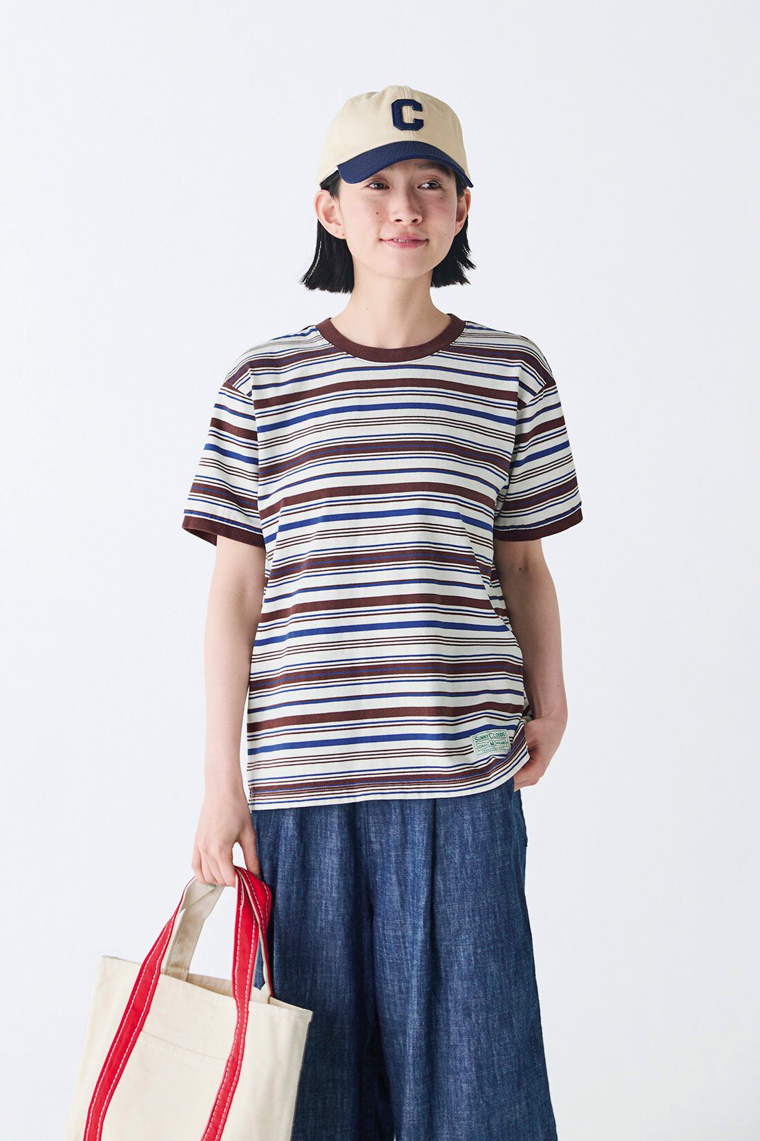 Sunny clouds|サニークラウズ　feat. mii 　マルチなボーダーTシャツ〈レディース〉|身長162cm/トップスMサイズ/ボトムスMサイズ