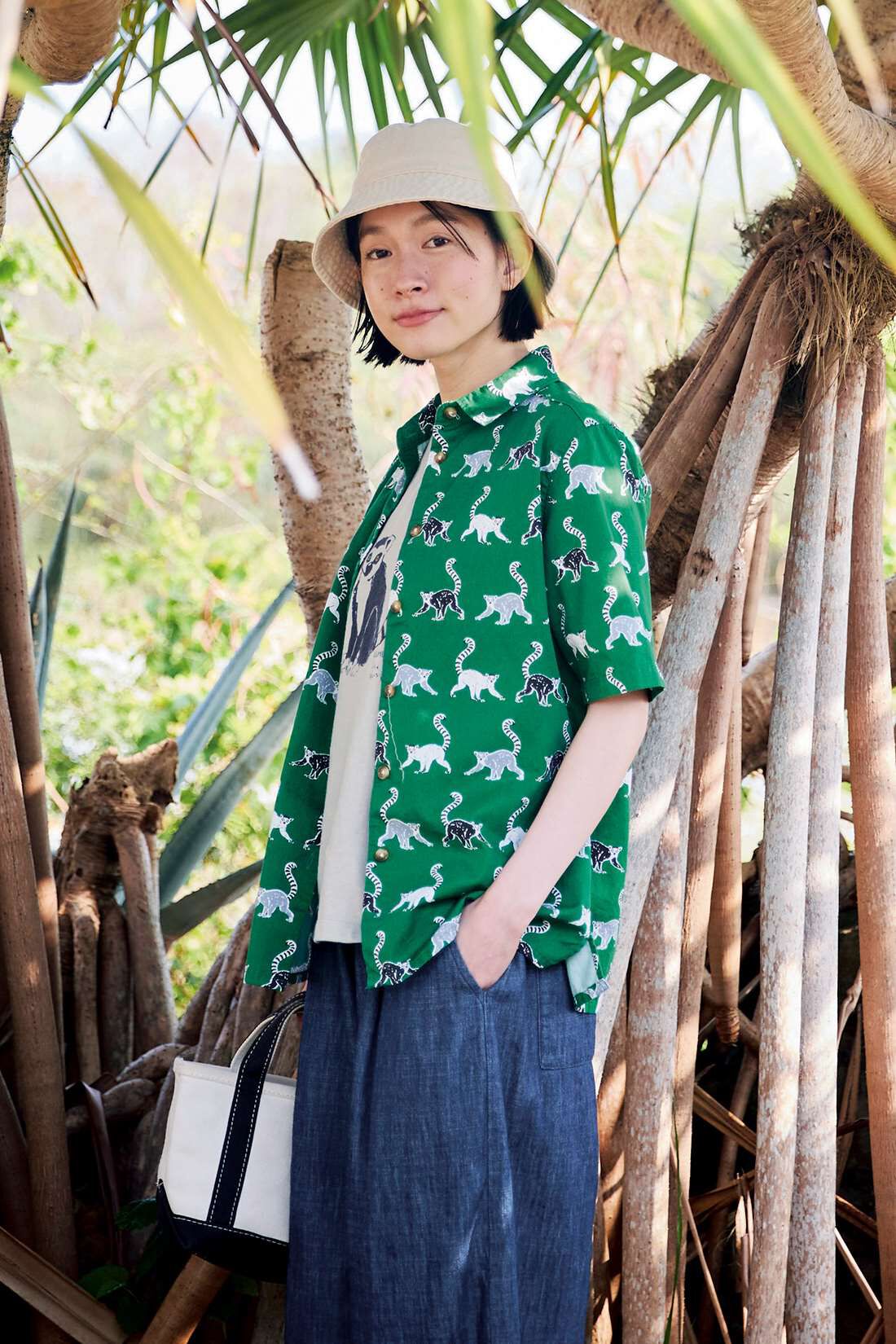 Sunny clouds|サニークラウズ　ワオキツネザルTシャツ〈レディース〉|身長162cm/トップスMサイズ/ボトムスMサイズ