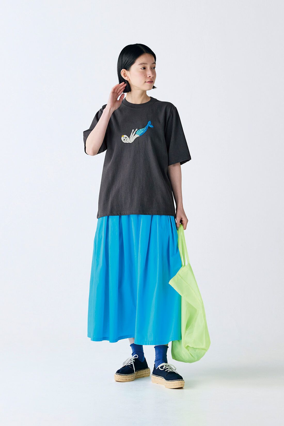 Sunny clouds|サニークラウズ　カラフルスカート〈レディース〉青|身長162cm/トップスMサイズ/ボトムスMサイズ