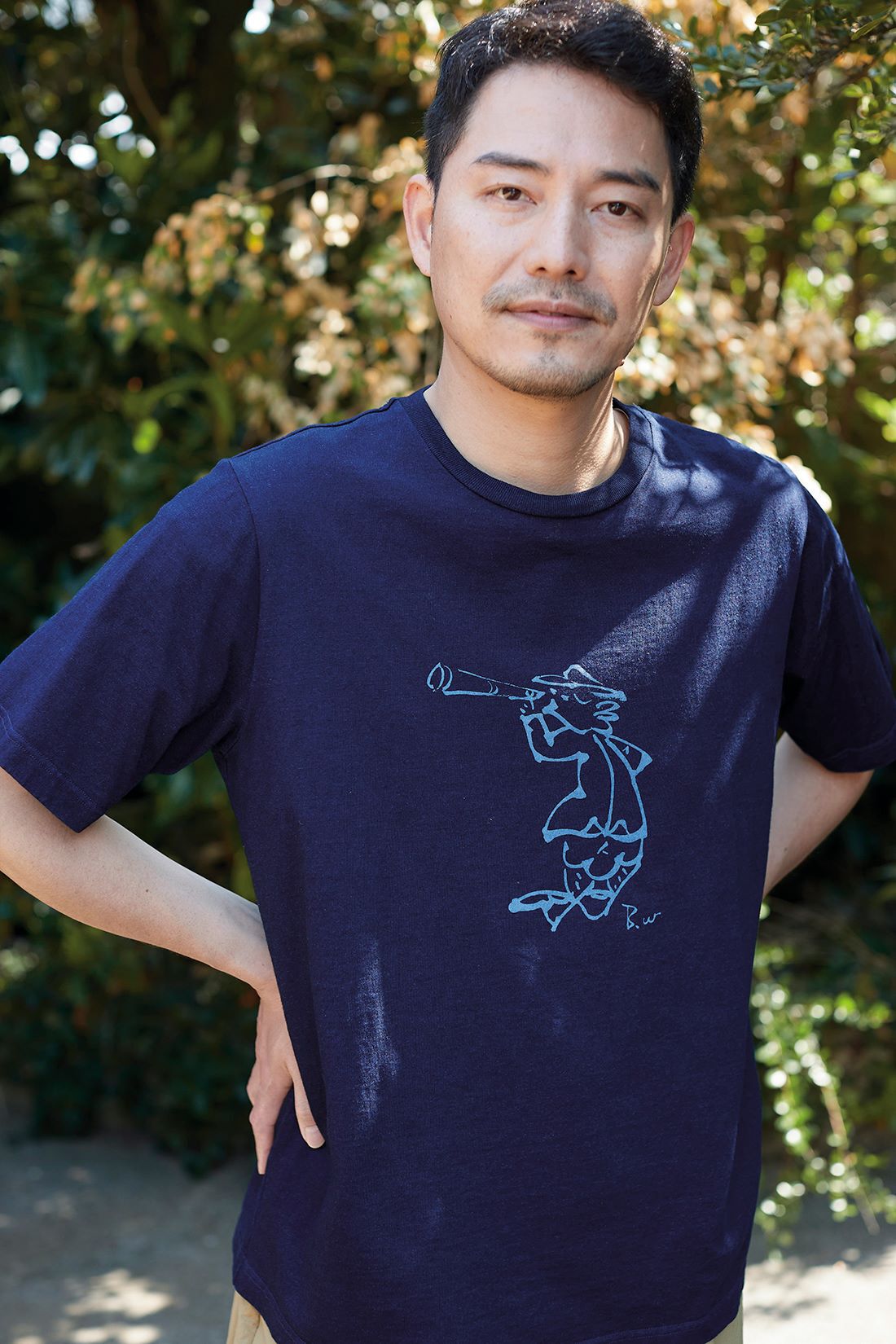 Sunny clouds|サニークラウズ feat.しん窯 青花 望遠鏡異人さんＴシャツ〈メンズ〉