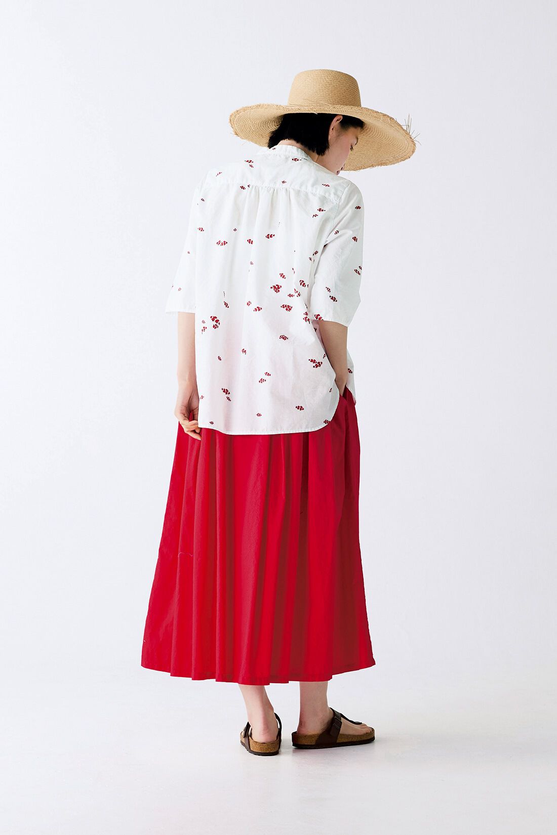 Sunny clouds|サニークラウズ　カラフルスカート〈レディース〉赤|身長162cm/トップスMサイズ/ボトムスMサイズ