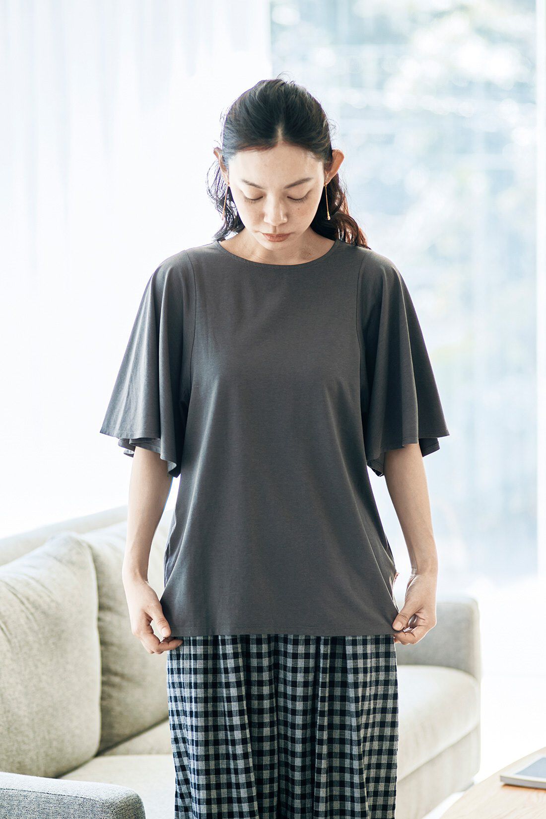 and myera|and myera フレア袖のTシャツの会