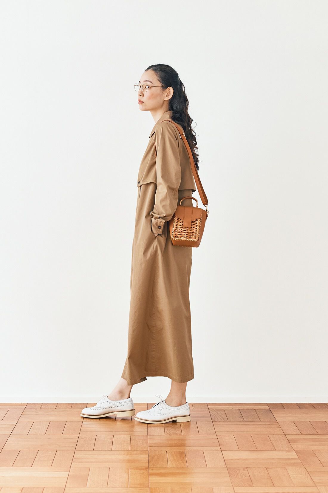 and myera|and myera トレンチコートワンピース〈ベージュ〉