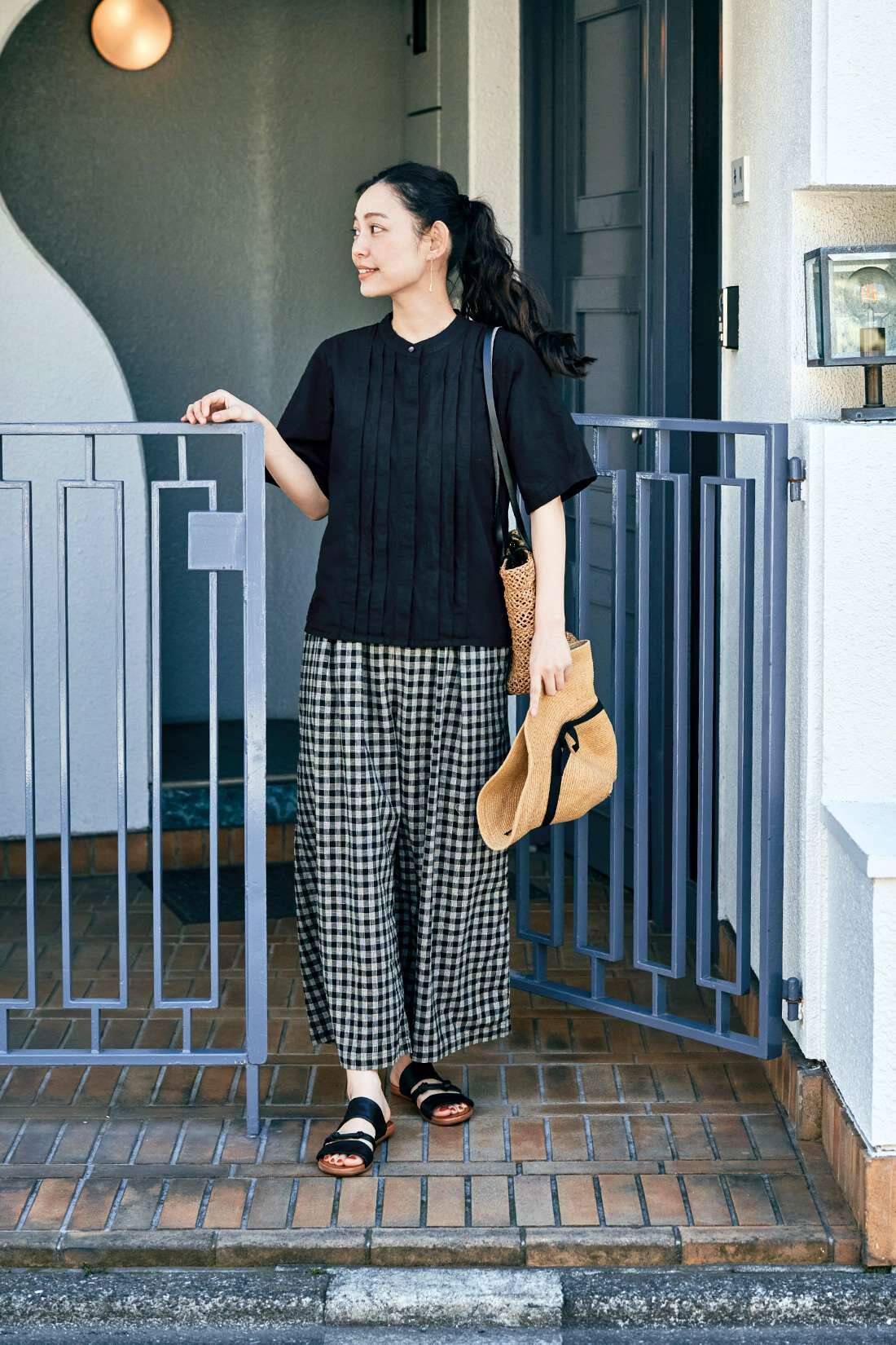 and myera［アンドマイラ］|and myera チェックなキュロットパンツ