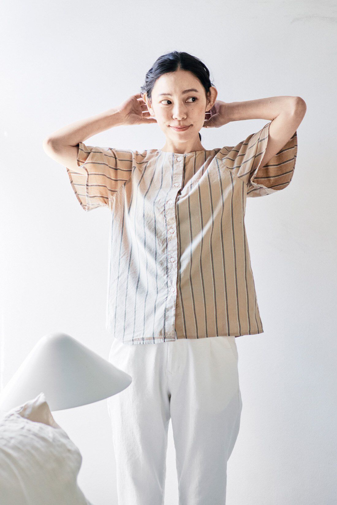 and myera|and myera ストライプなラグランシャツの会