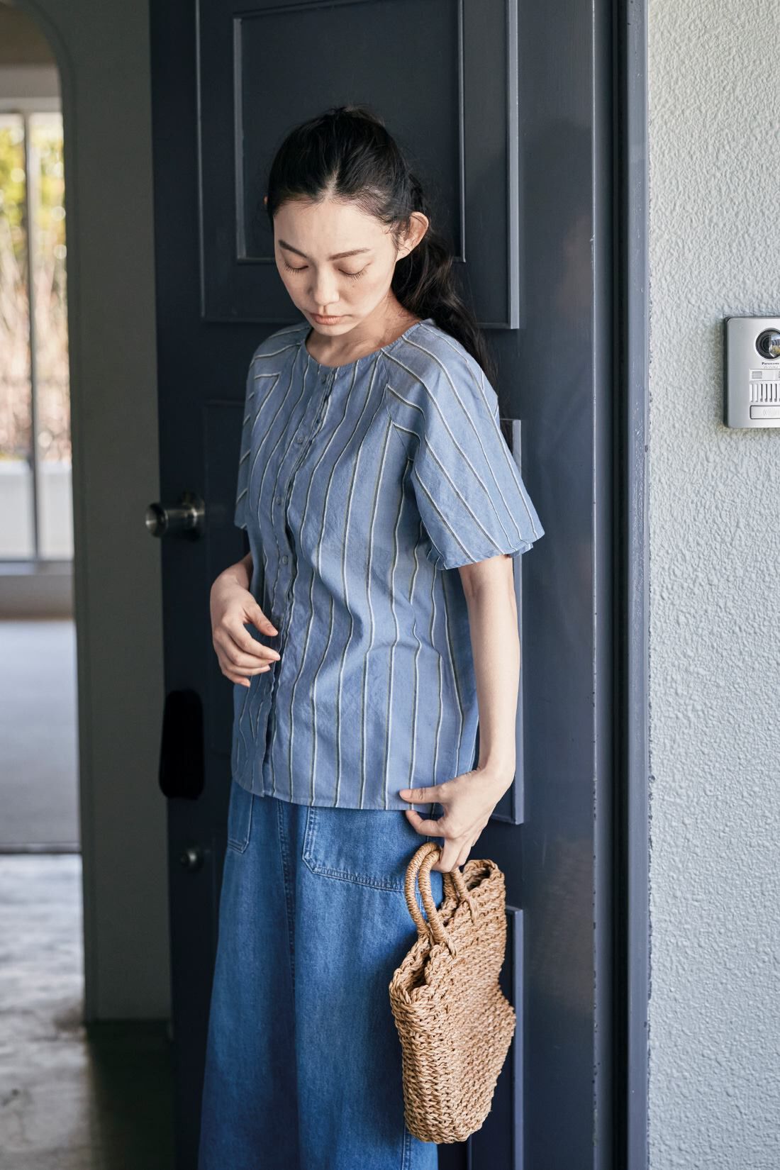 and myera|and myera ストライプなラグランシャツの会