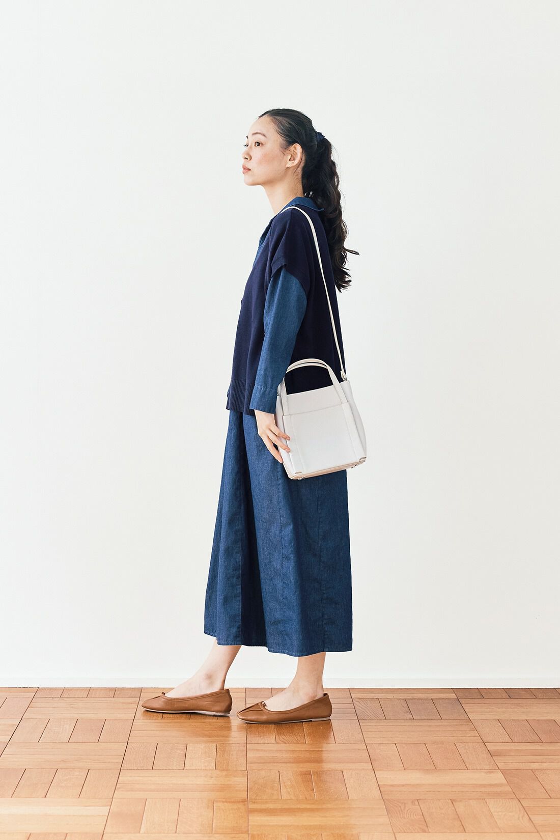 and myera|and myera ジップアップデニムワンピース