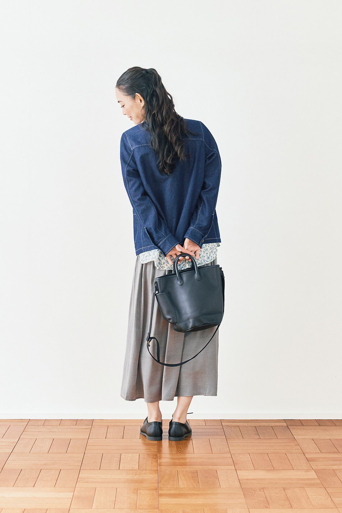 and myera|and myera そよぐスカート〈シルバーグレー〉