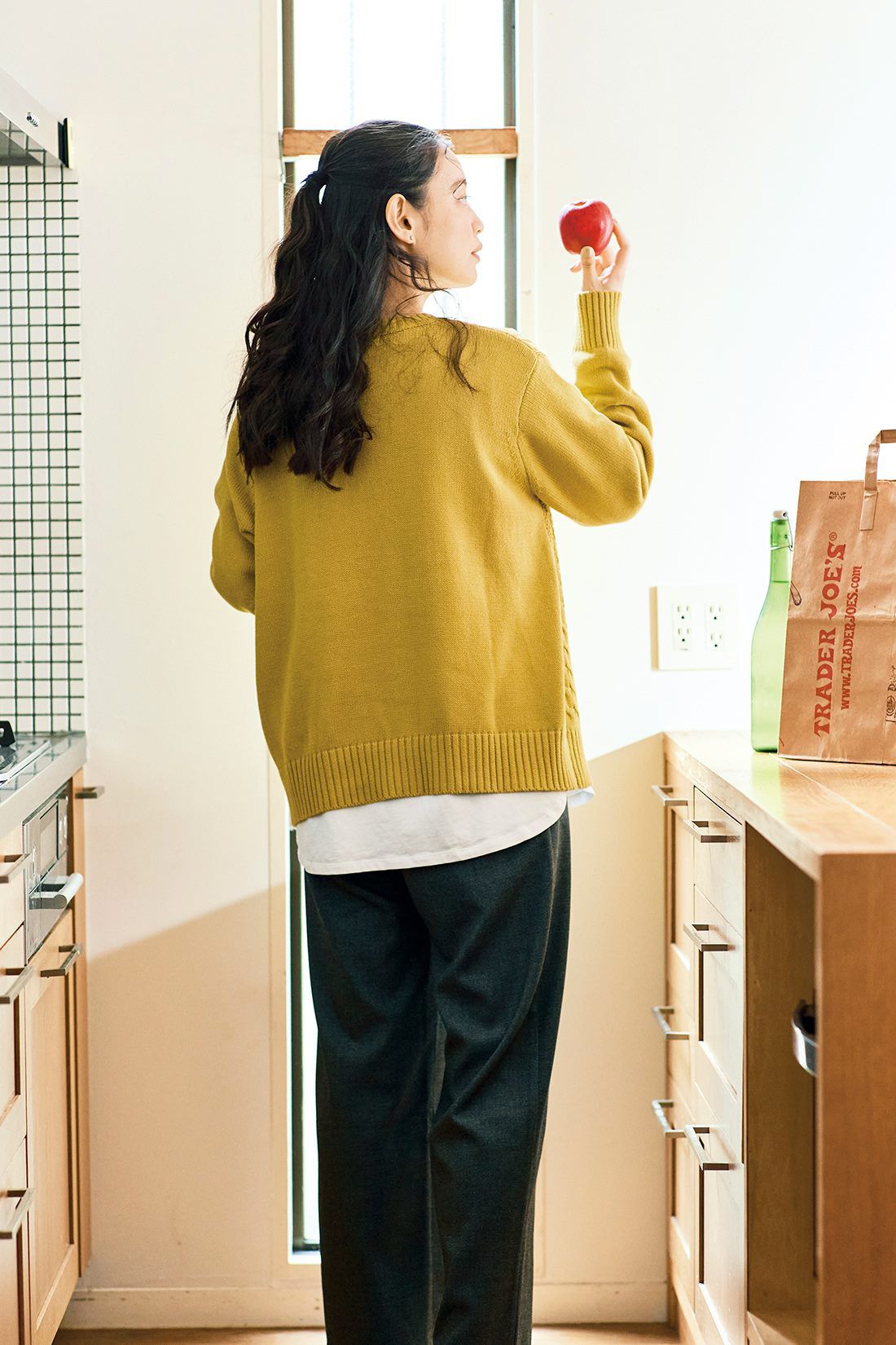 and myera|and myera ワイドなスラックス〈グレー〉