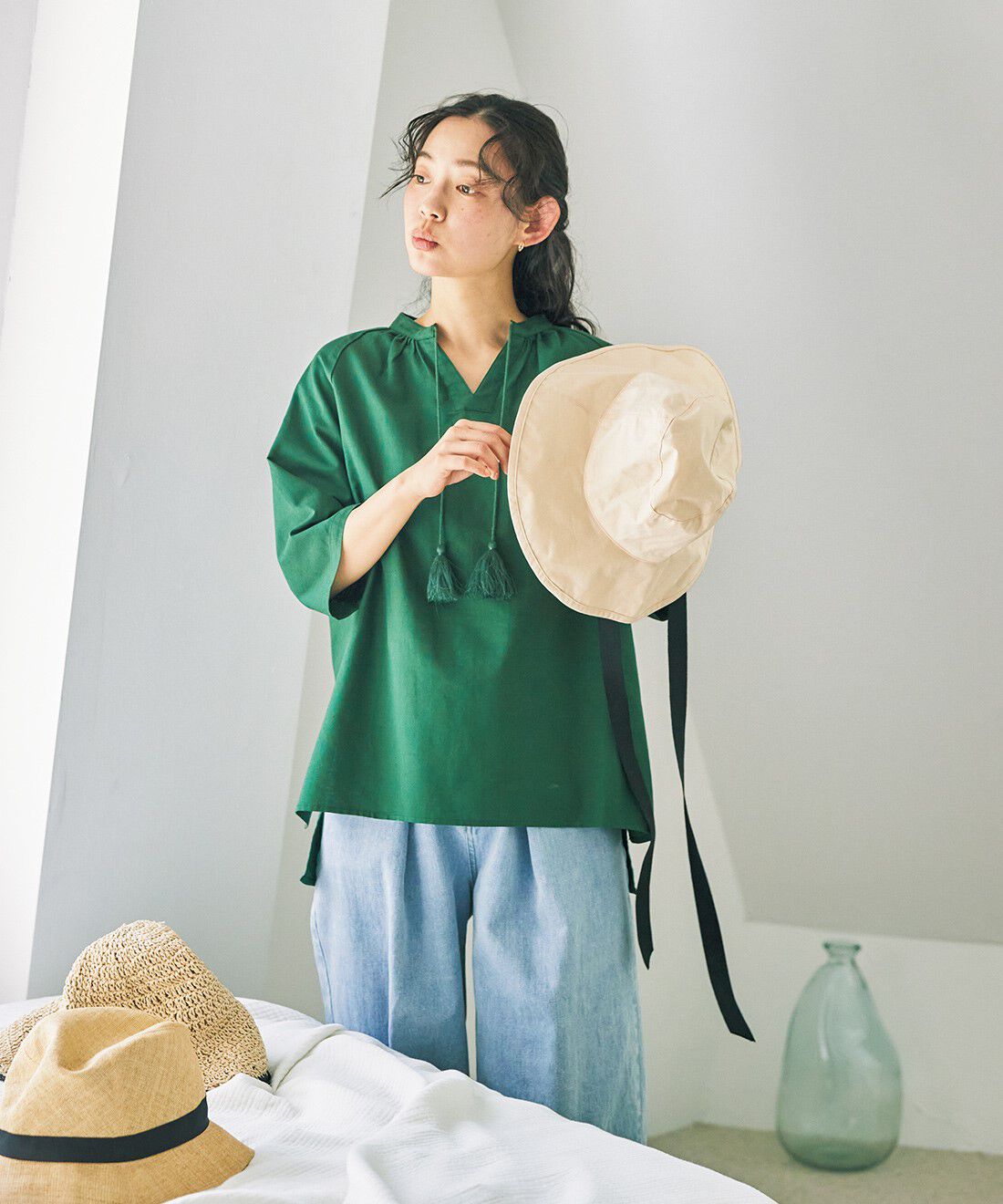 and myera［アンドマイラ］|綿100% タッセル ブラウスのコーディネート