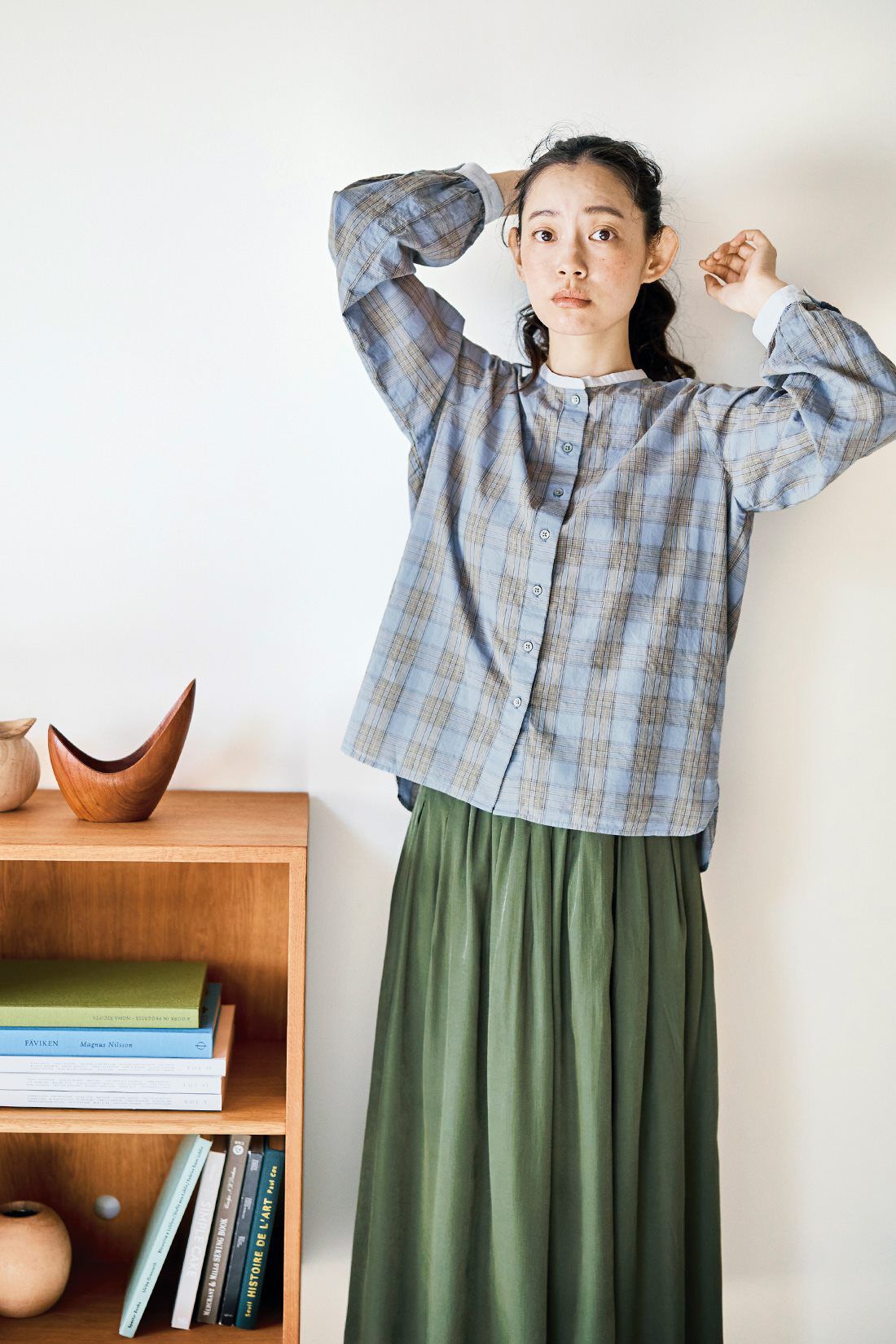 and myera|and myera クレリックなチェックブラウス