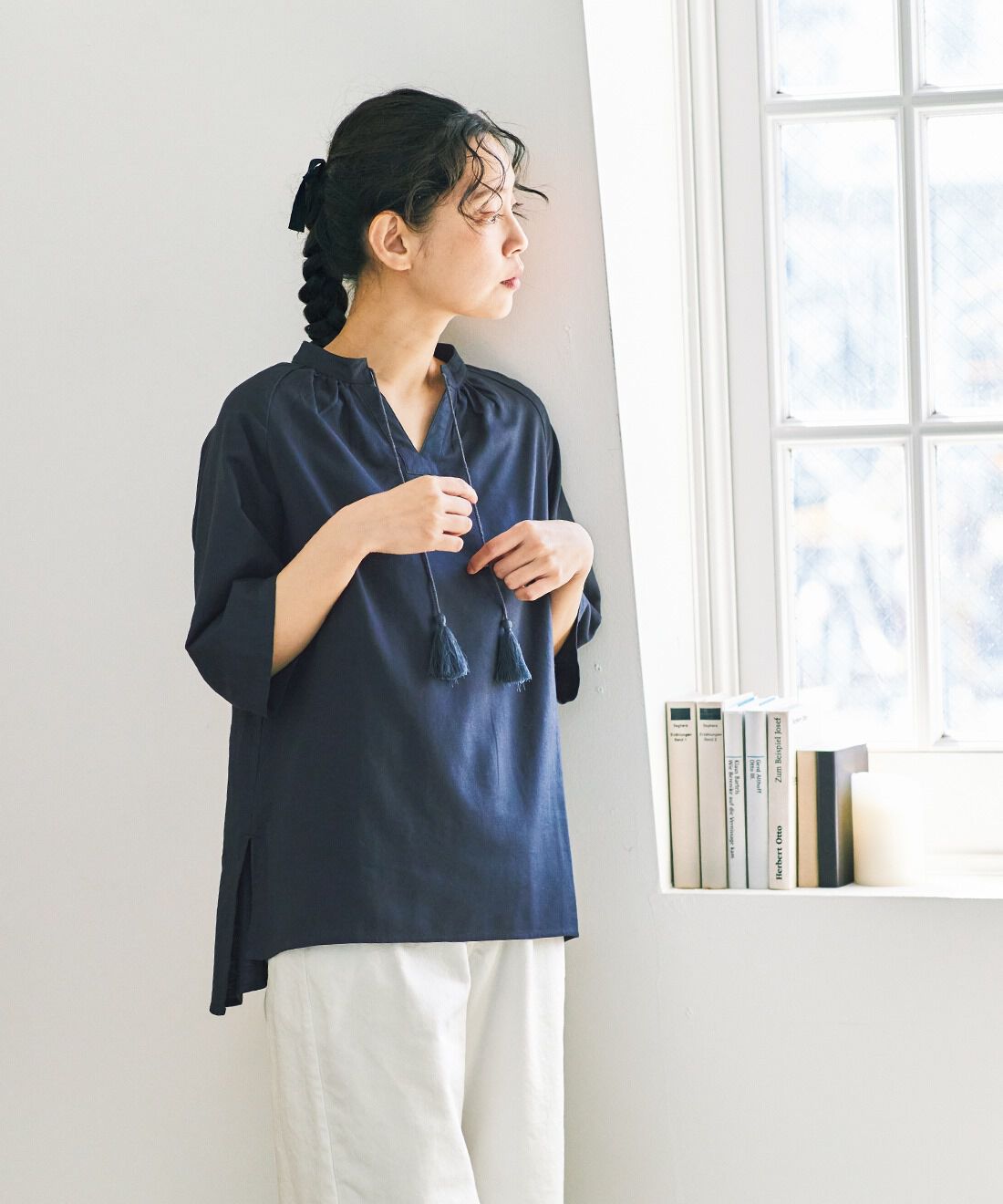 and myera|and myera タッセルブラウスの会