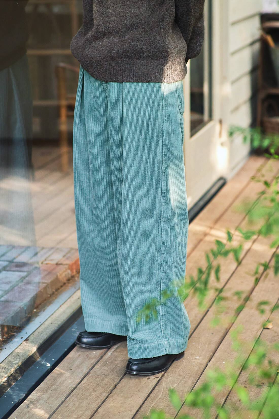 and myera|and myera 親子コールのワイドパンツ〈ミントグリーン〉