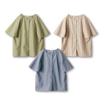 and myera | ａｎｄ　ｍｙｅｒａストライプなラグランシャツ