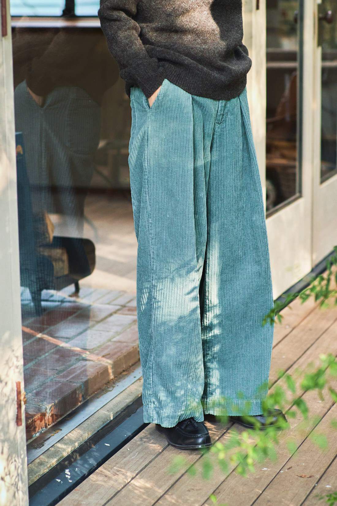 and myera|and myera 親子コールのワイドパンツ〈ミントグリーン〉