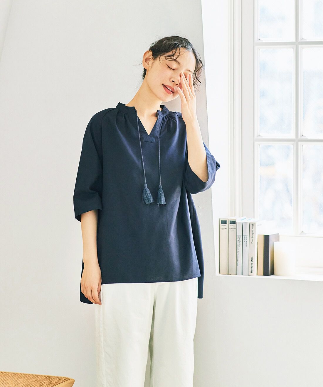 and myera|and myera タッセルブラウスの会