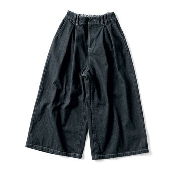 and myera | ブラックデニム キュロットパンツ