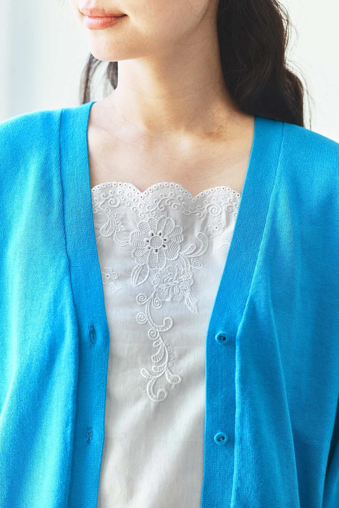 and myera|and myera カーデとＴシャツのセット〈青色〉