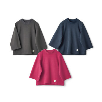 and myera | ハイネック 鹿の子生地 Tシャツ グレー ピンク ネイビー
