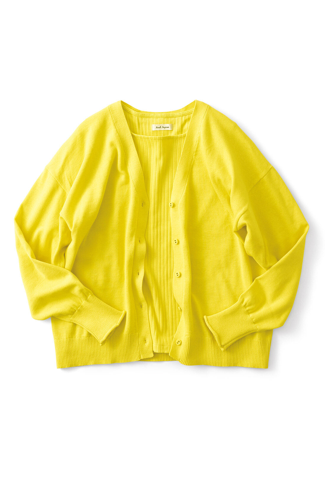 and myera［アンドマイラ］|and myera カーデとＴシャツのセット〈黄色〉