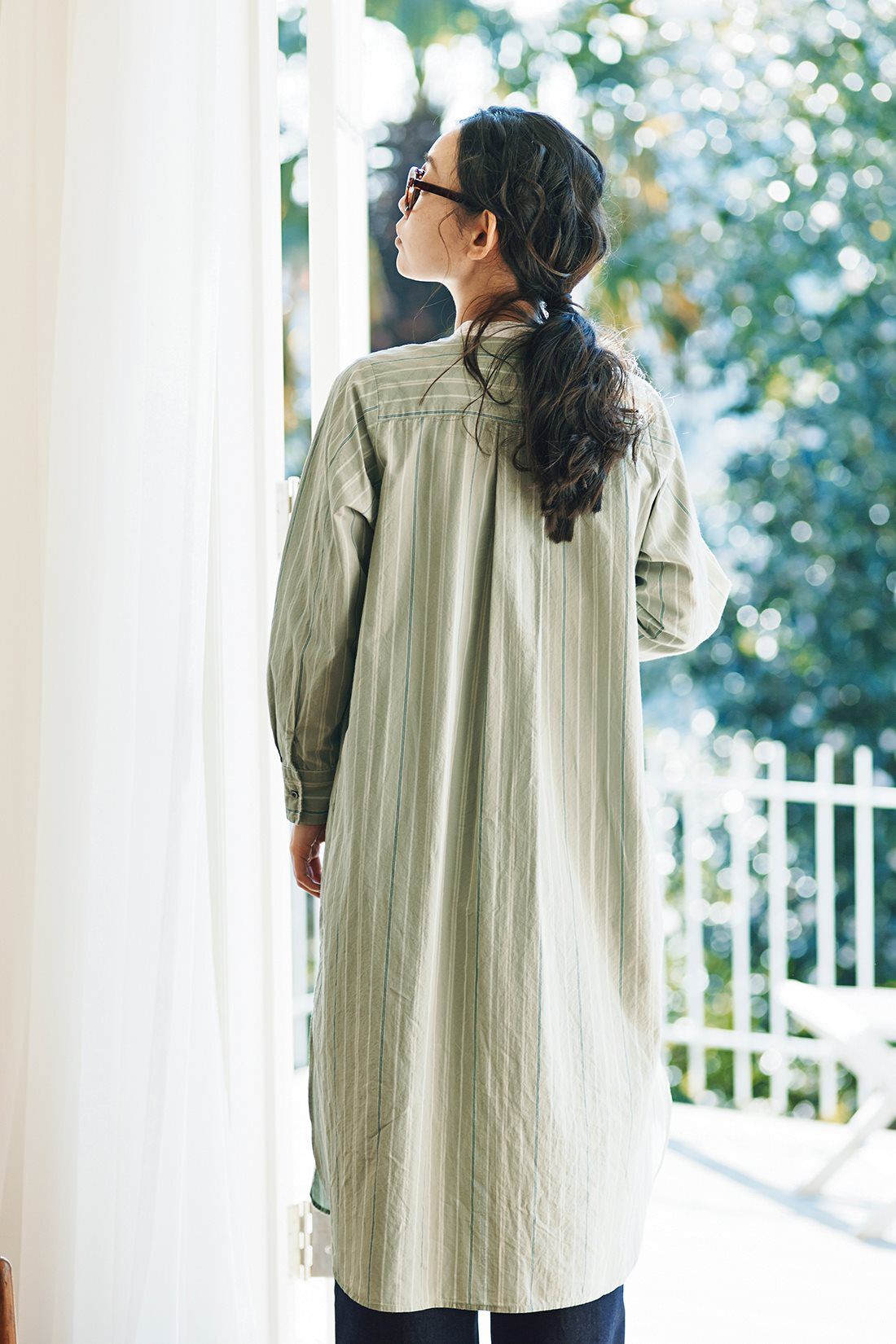 and myera|ａｎｄ　ｍｙｅｒａ　クレリックなストライプワンピース