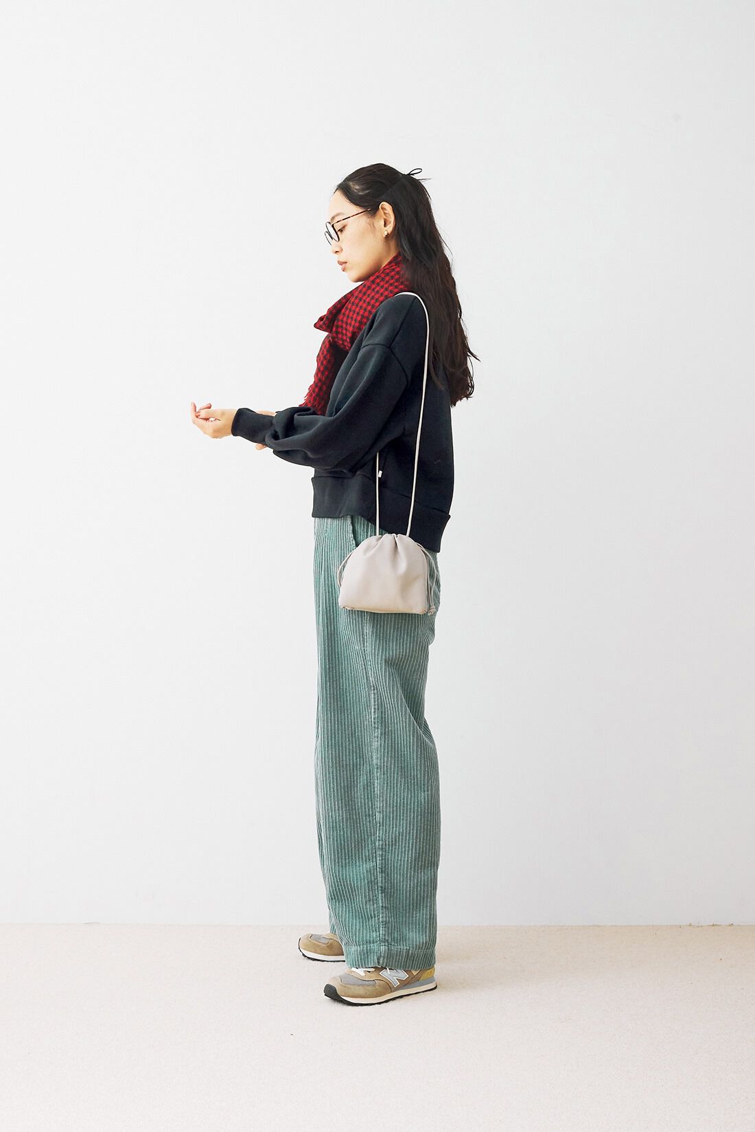 and myera|and myera 親子コールのワイドパンツ〈ミントグリーン〉