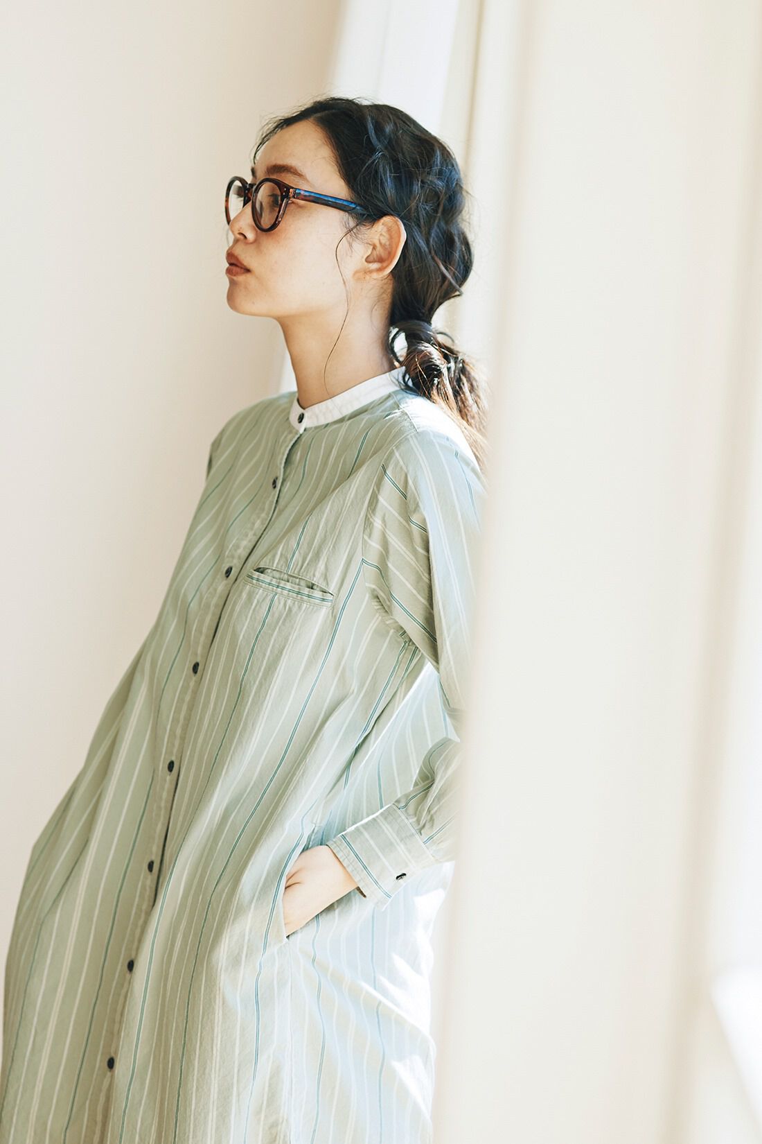 and myera|ａｎｄ　ｍｙｅｒａ　クレリックなストライプワンピース