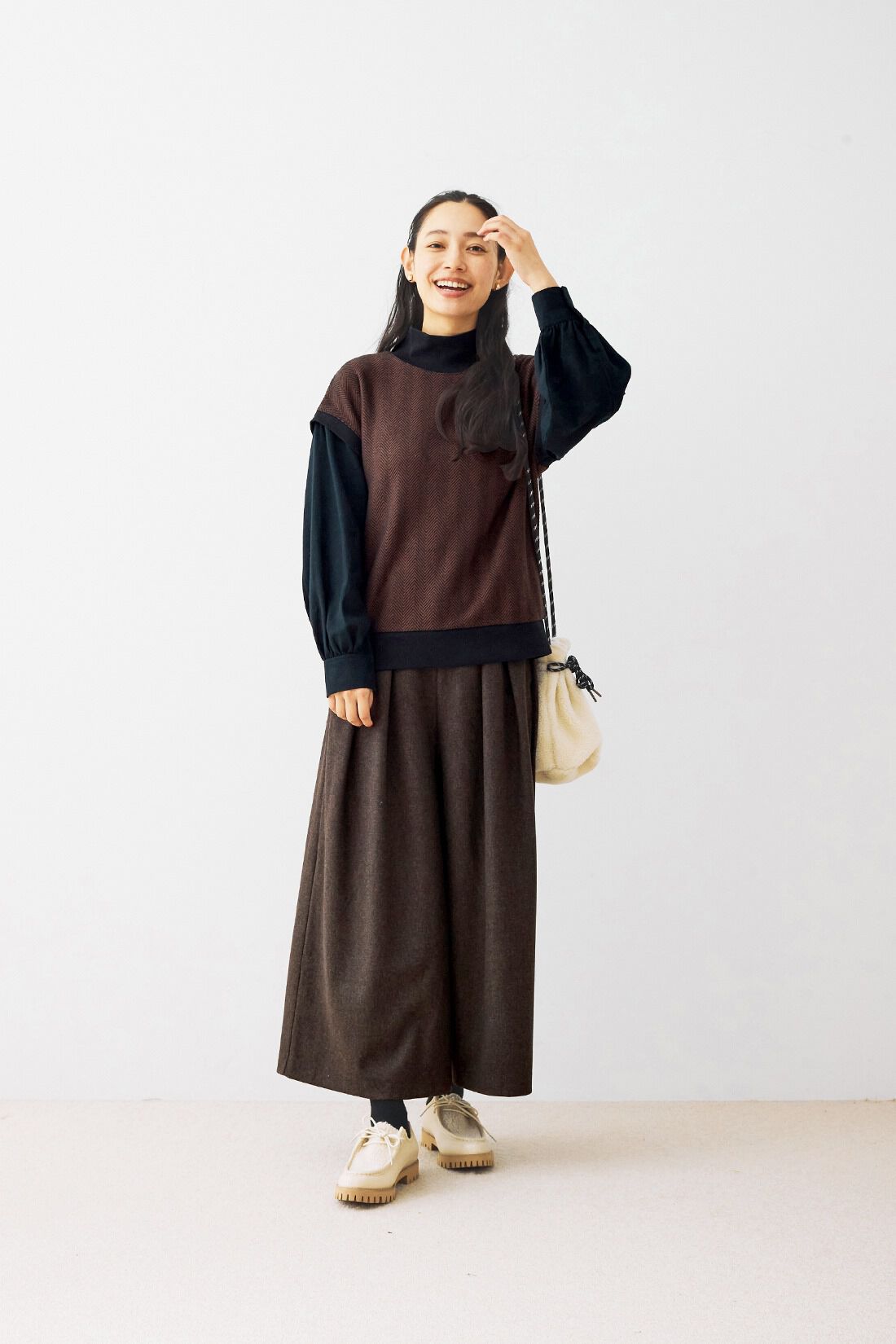 and myera|and myera フェルトのようなキュロットパンツ