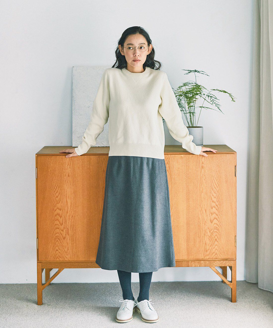 and myera［アンドマイラ］|シック シンプル スカート グレーのコーディネート