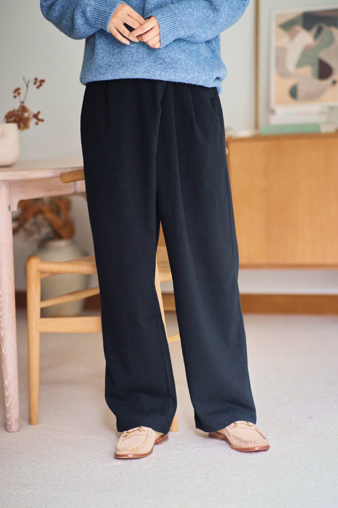 and myera|and myera 斜めタックパンツ