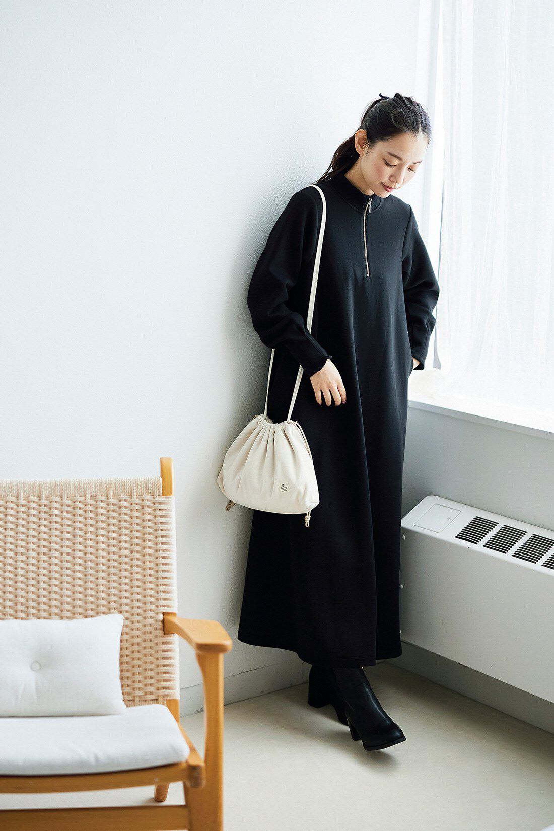 and myera|and myera ジップアップワンピース