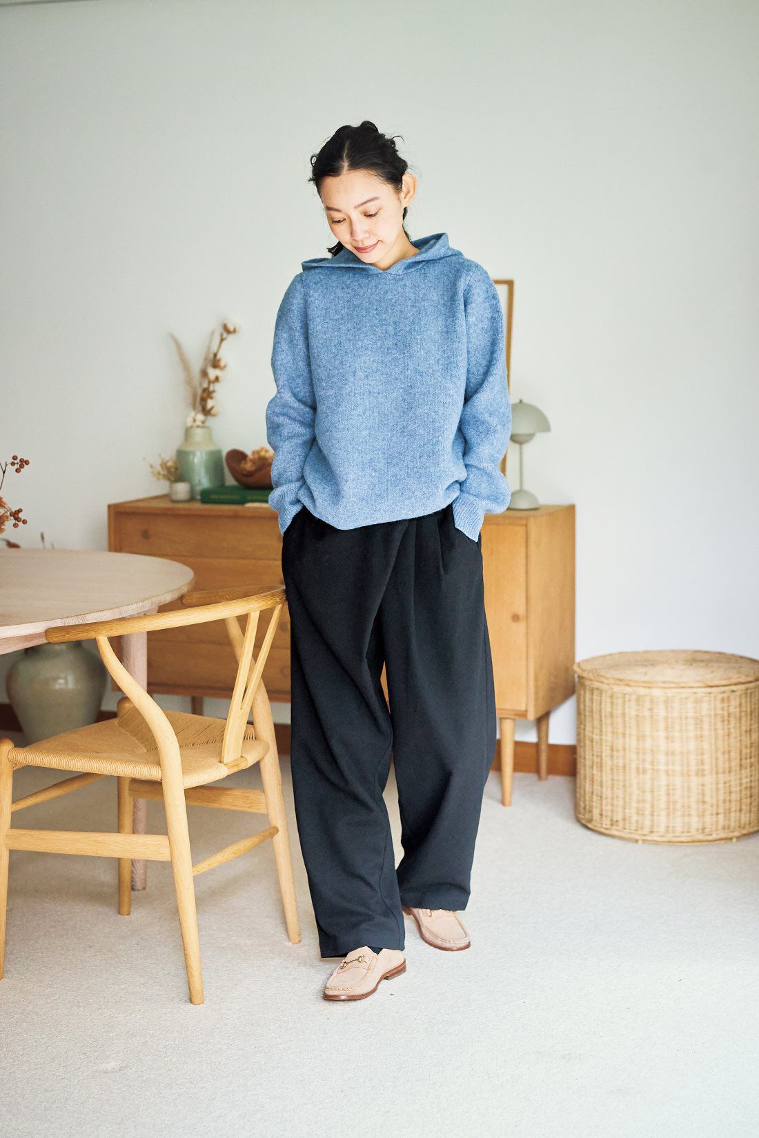 and myera|and myera 斜めタックパンツ