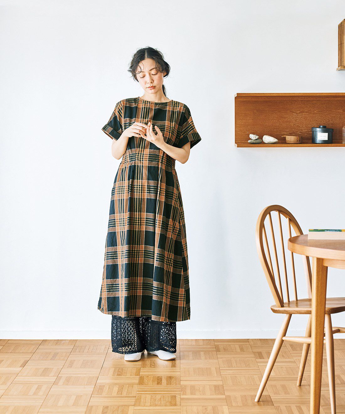 and myera|and myera サマーダークなチェックワンピース