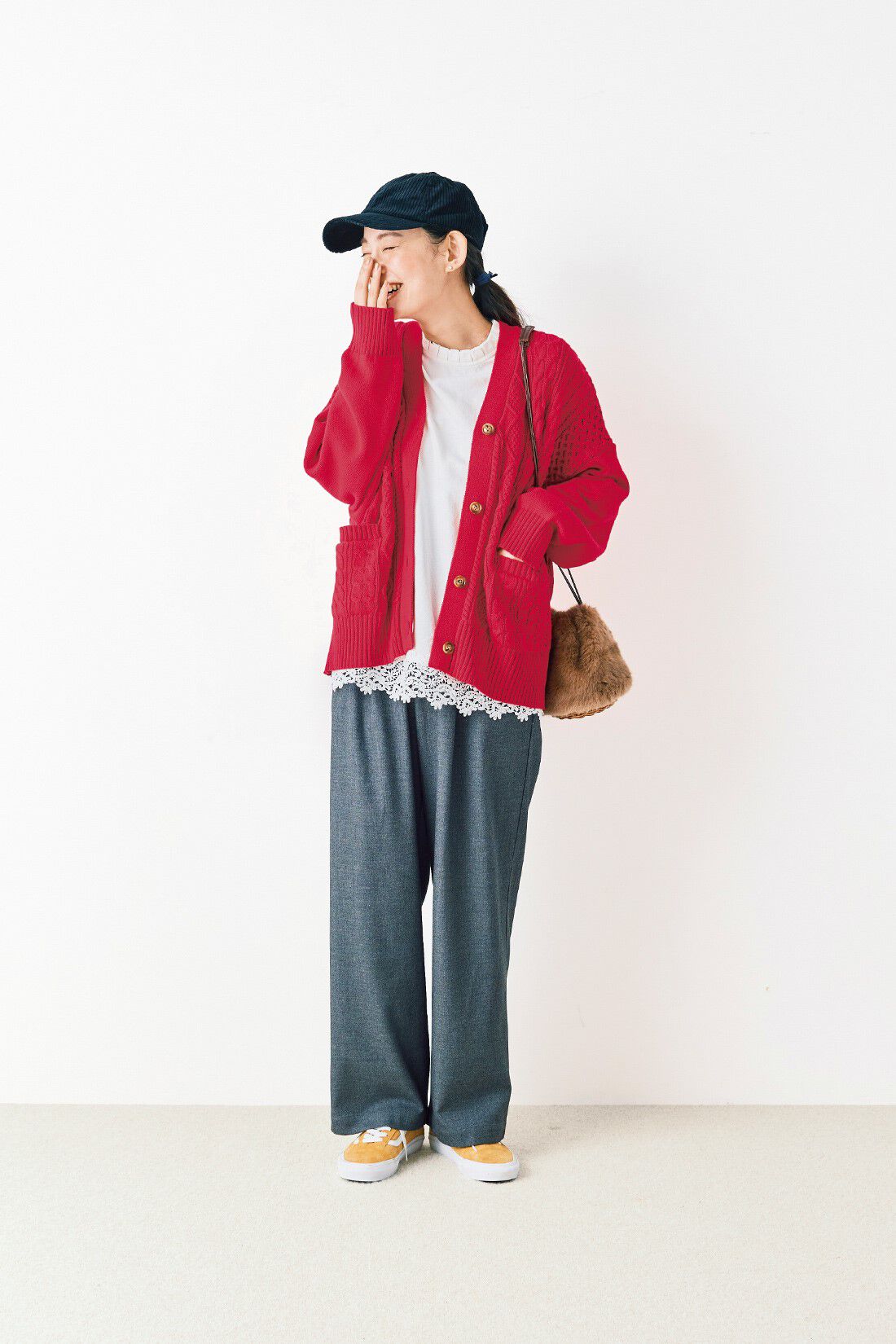 and myera|and myera ワイドなスラックス〈グレー〉