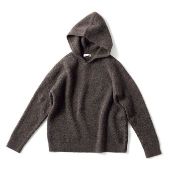 and myera | 毛布のような 縮絨加工 パーカー〈茶色〉