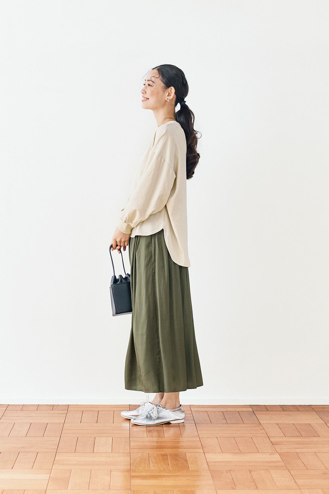 and myera|and myera 布はくの長袖Tトップスの会