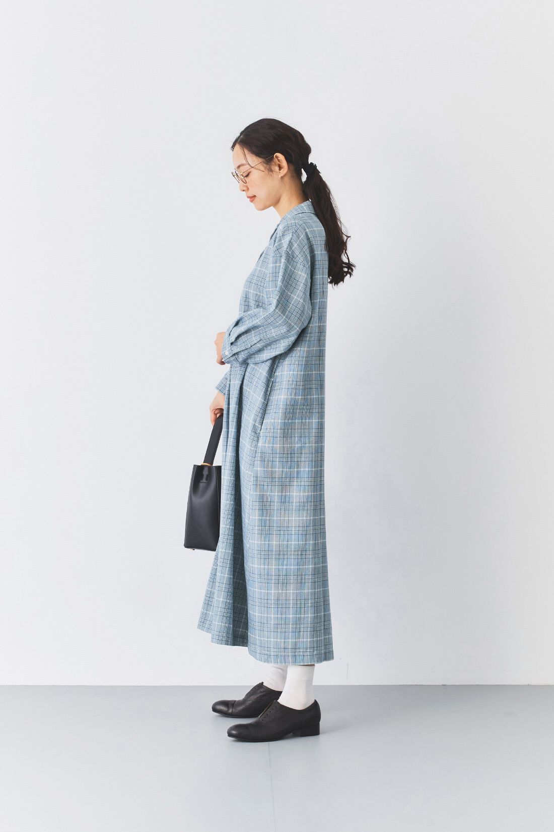 and myera［アンドマイラ］|and myera 青いグレンチェックワンピース