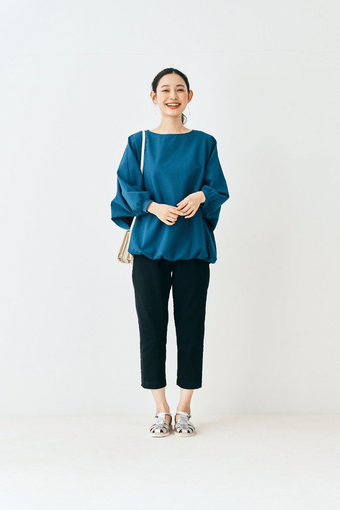 and myera［アンドマイラ］|and myera シアサッカーのワイドトップス