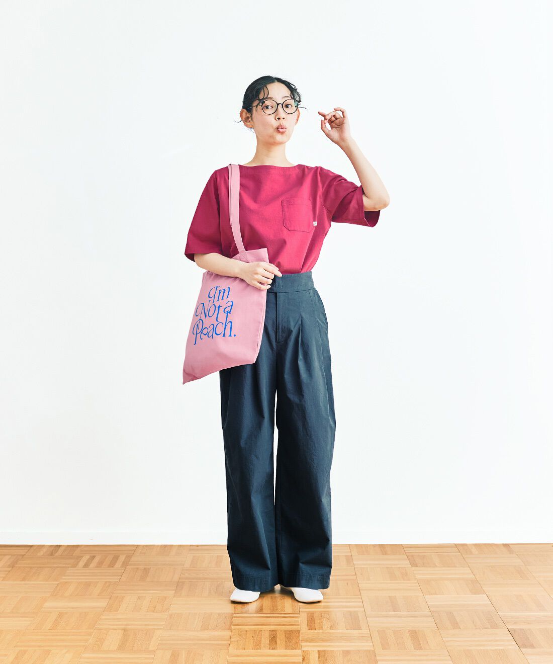 and myera|【いっしょ買いキャンペーン】and myera 桃色のトートバッグ
