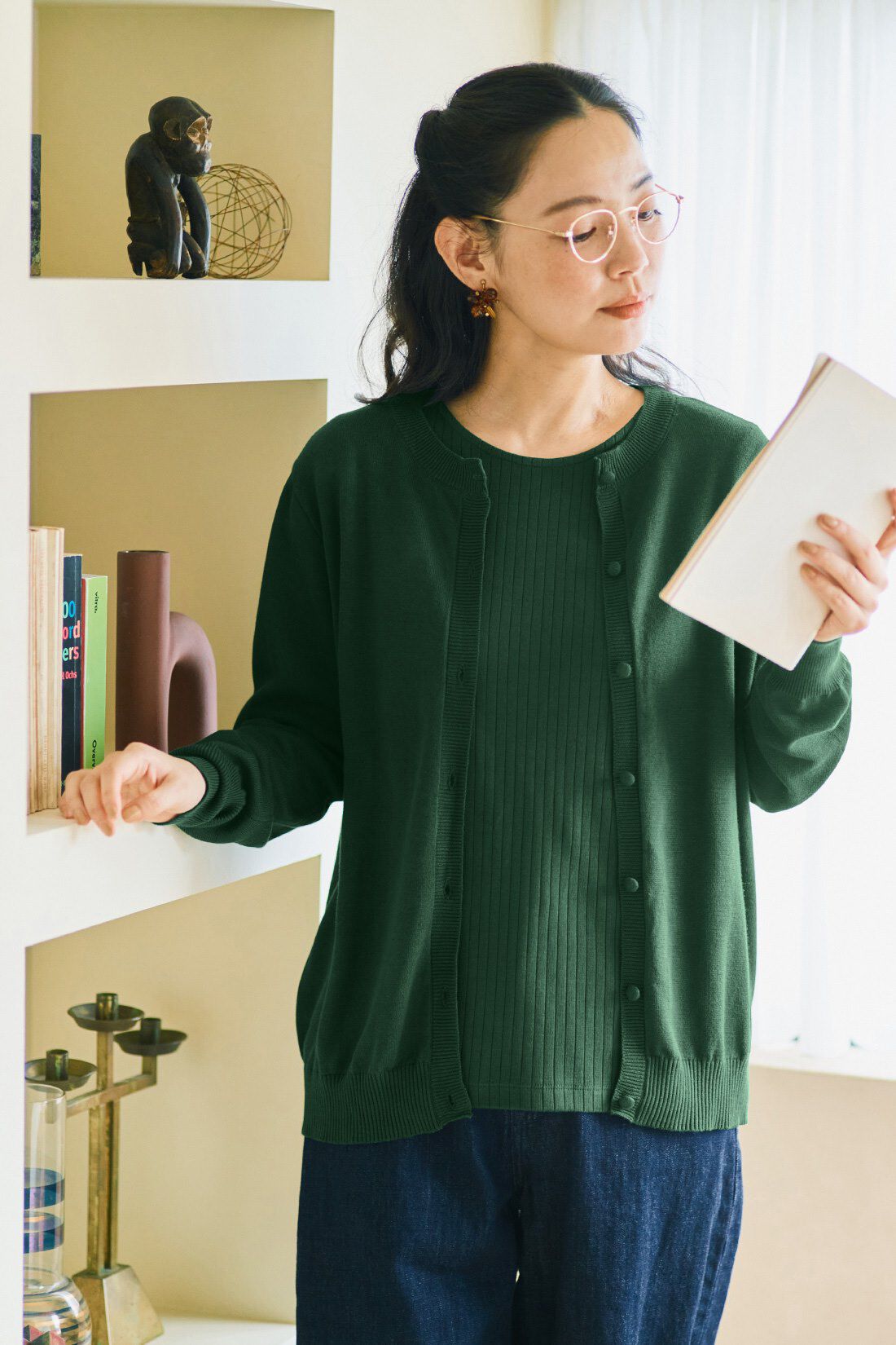 and myera|and myera カーディガンとTシャツのアンサンブルセット