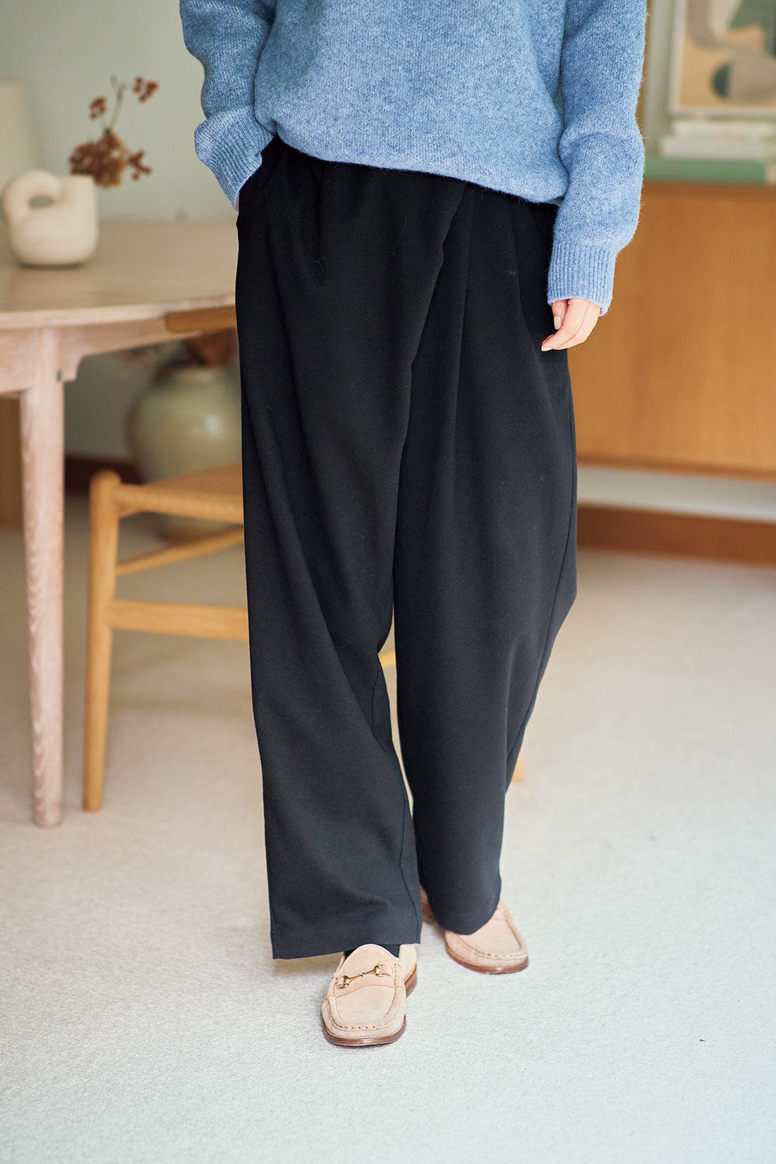 and myera|and myera 斜めタックパンツ