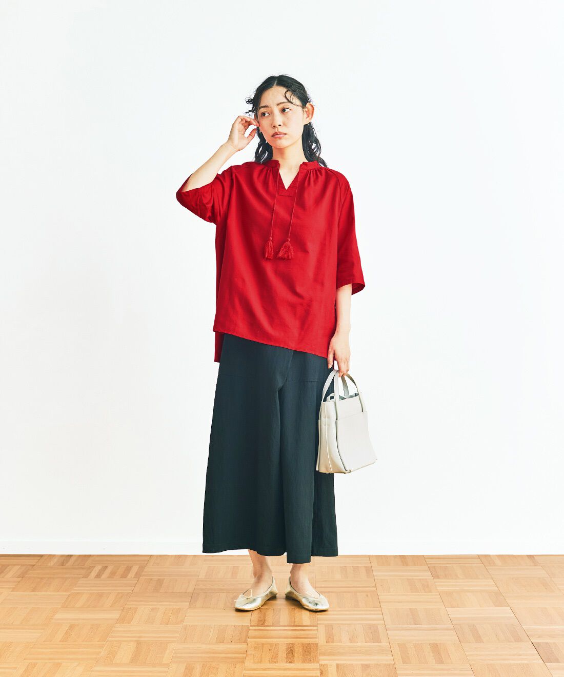 and myera|and myera タッセルブラウスの会